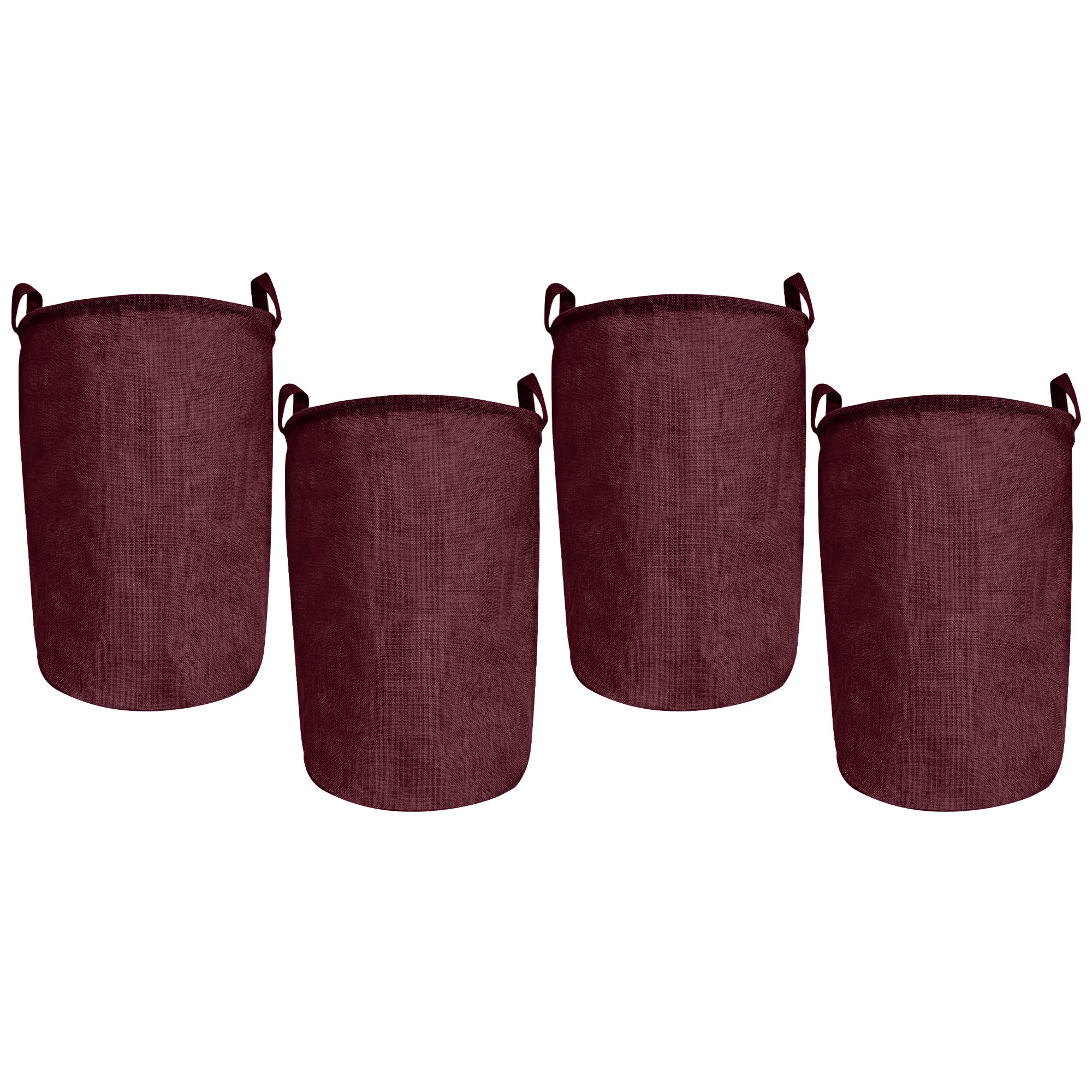 Jute Storage Bags – Laundry Storage Basket with Handles for Living Room, Bedroom – Clothes & Household Storage (Packs of 4)