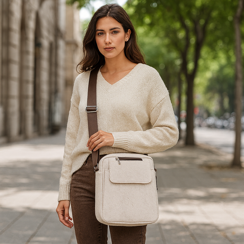 Women’s Canvas Crossbody Sling Bag – Adjustable Shoulder Bag, Organizer Bag, Travel, Shopping, Daily Use