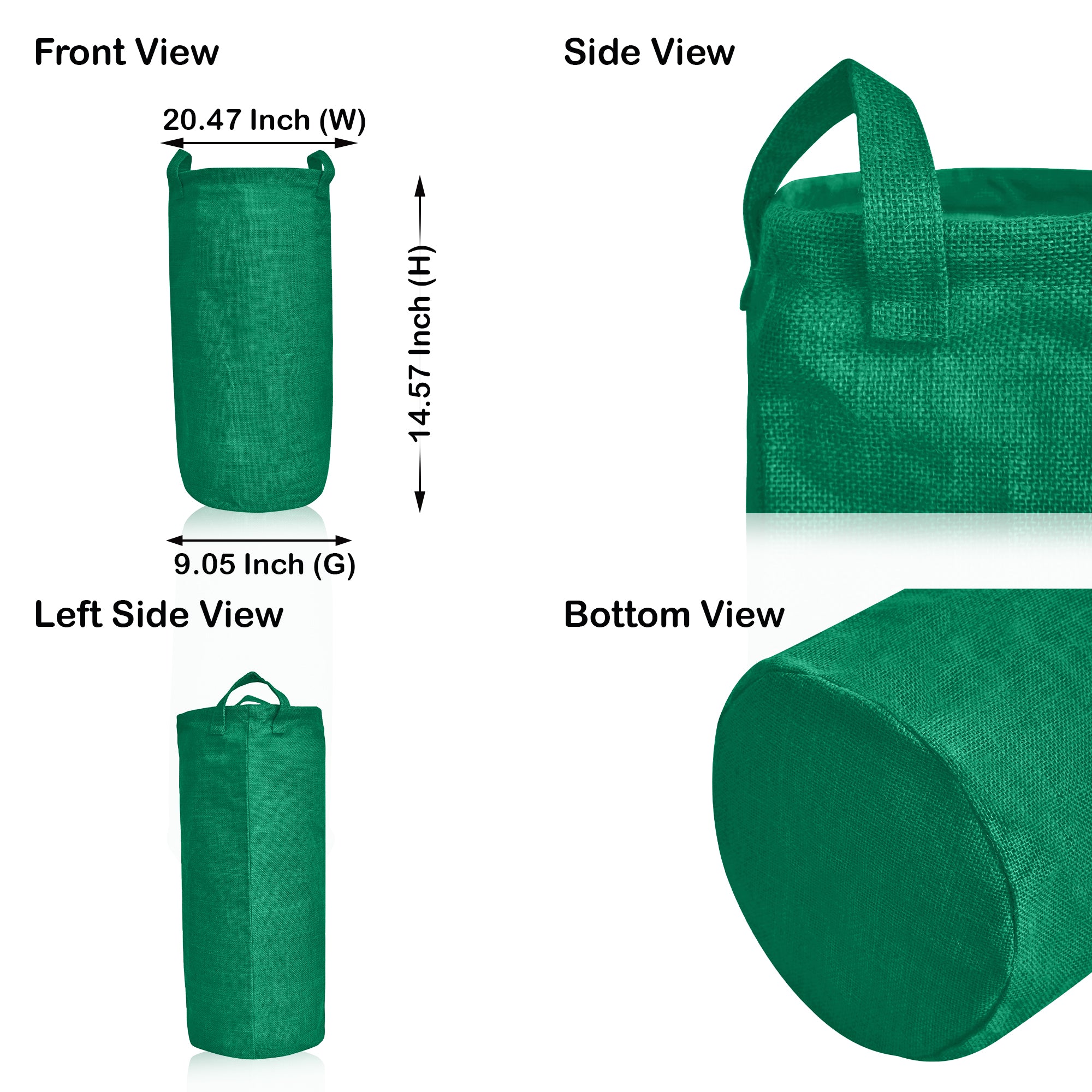 Coloured Foldable Jute Laundary Storage Bins –Burlap Hampers with Handles for Clothes, Toys, Laundry & Nursery Organization (Packs of 4)