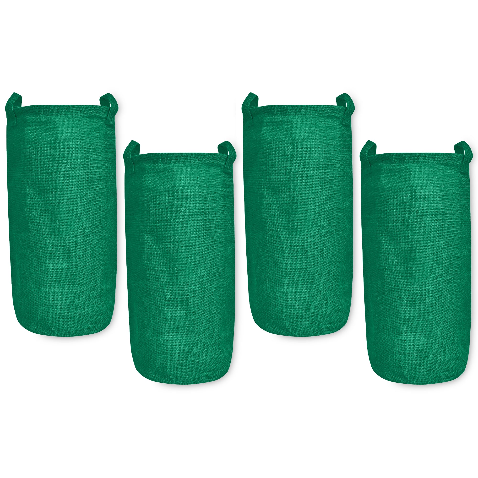 Coloured Foldable Jute Laundary Storage Bins –Burlap Hampers with Handles for Clothes, Toys, Laundry & Nursery Organization (Packs of 4)