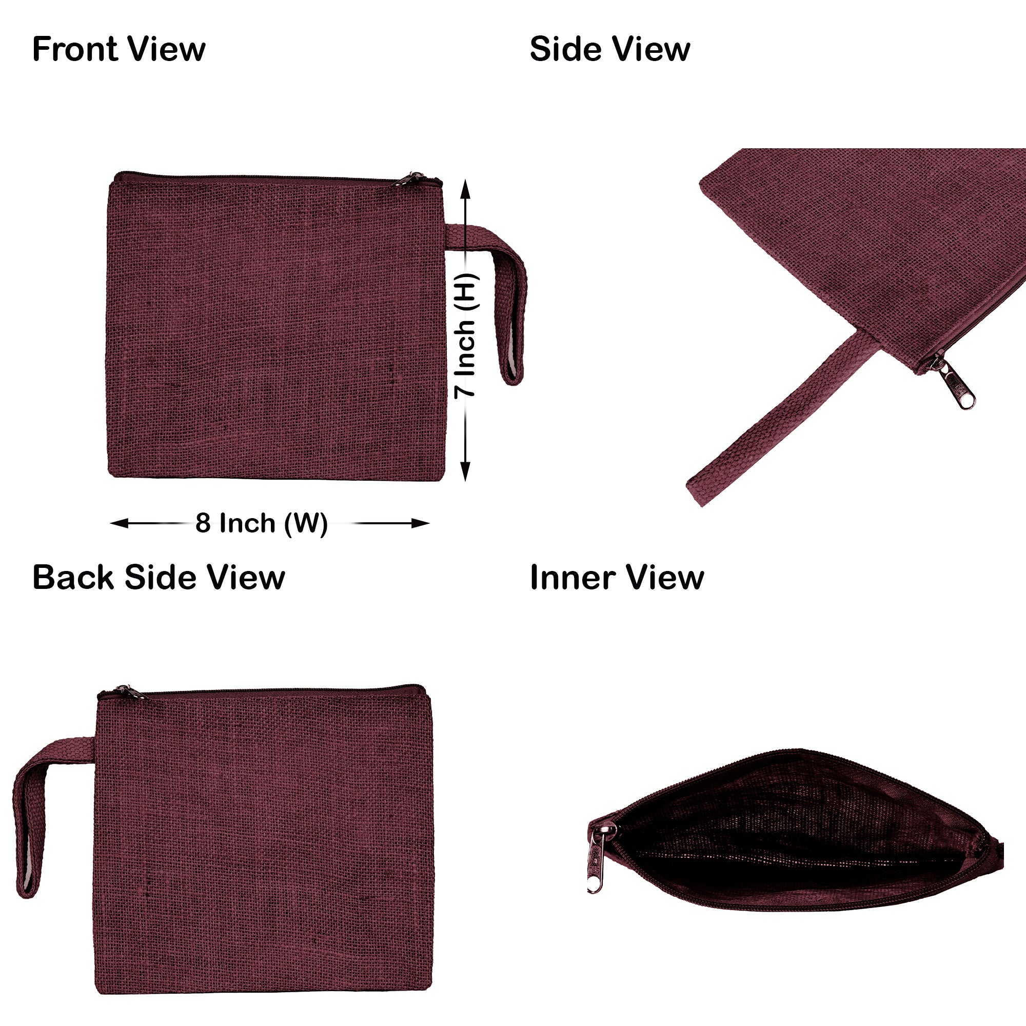 Reusable Burlap Tote Bags – Jute Gift, Grocery, Beach, Bridesmaid, DIY, Shopping & Wedding Party Bags (Set of 4)