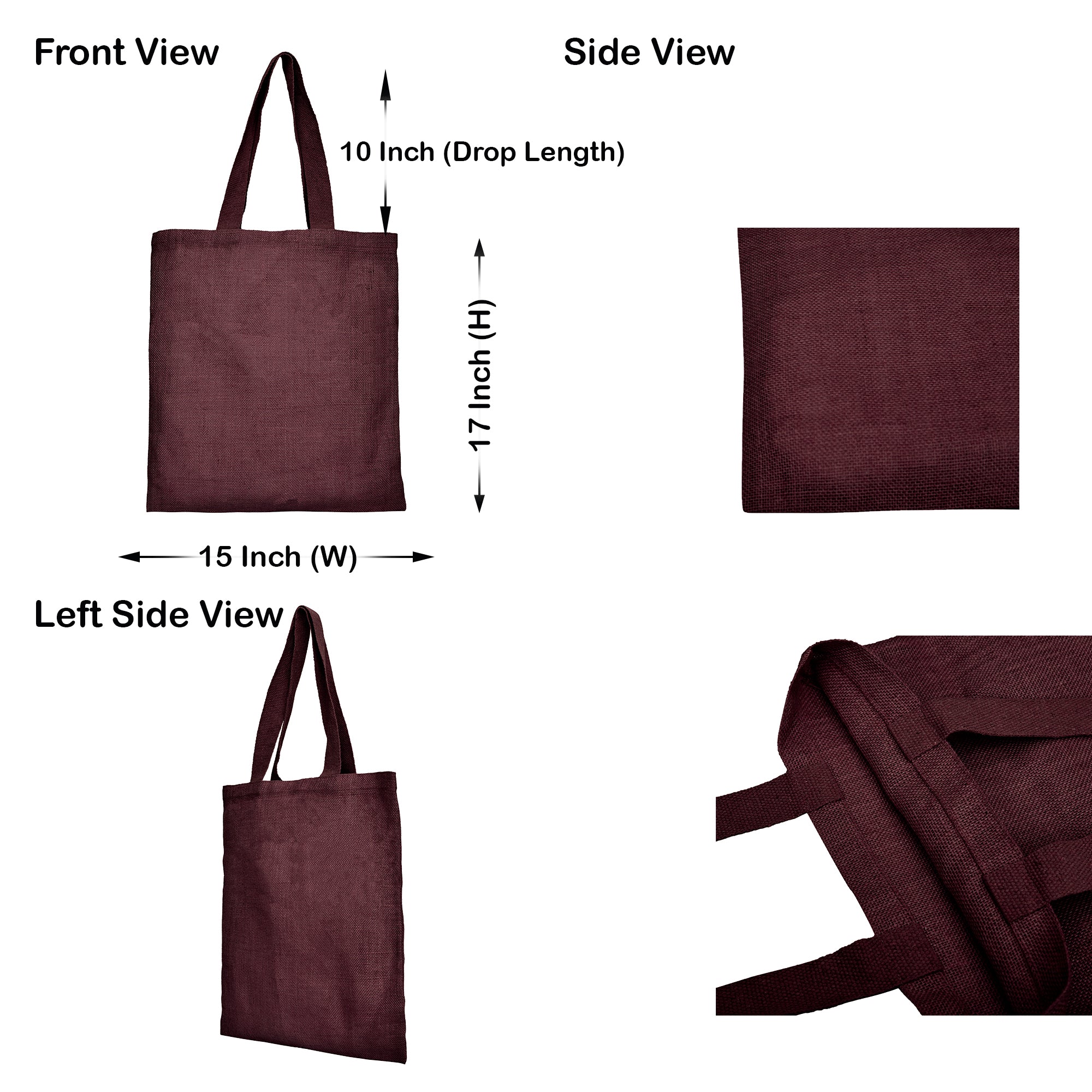 Jute Burlap Bags – Red, Pink, Green & Orange – Reusable for Gifts, Beach, Weddings & Shopping (Set of 4)