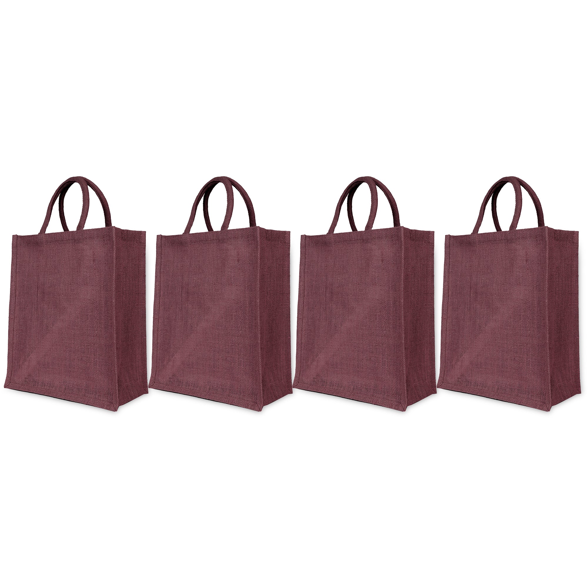 Burlap Jute Tote Shoulder Bags – Ideal for Travel, Weddings, Shopping & Promotional (Packs of 4)