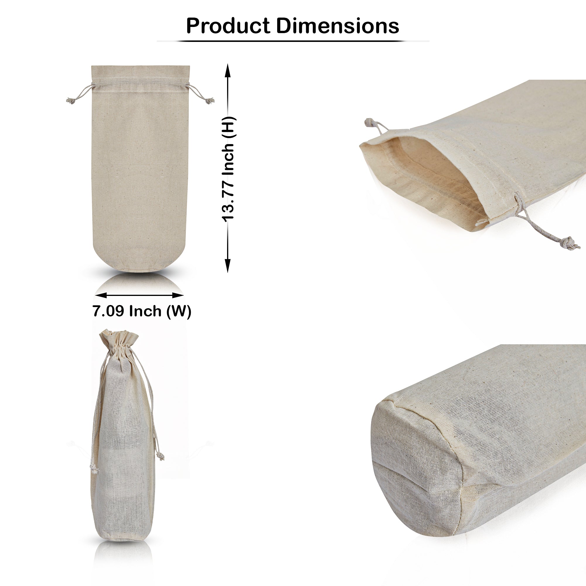 Jute Wine Bottle Bags – Reusable Burlap Gift Pouches with Drawstring Ties – Perfect for Gifting, Parties, Weddings, and Holiday Celebrations (Packs of 12)