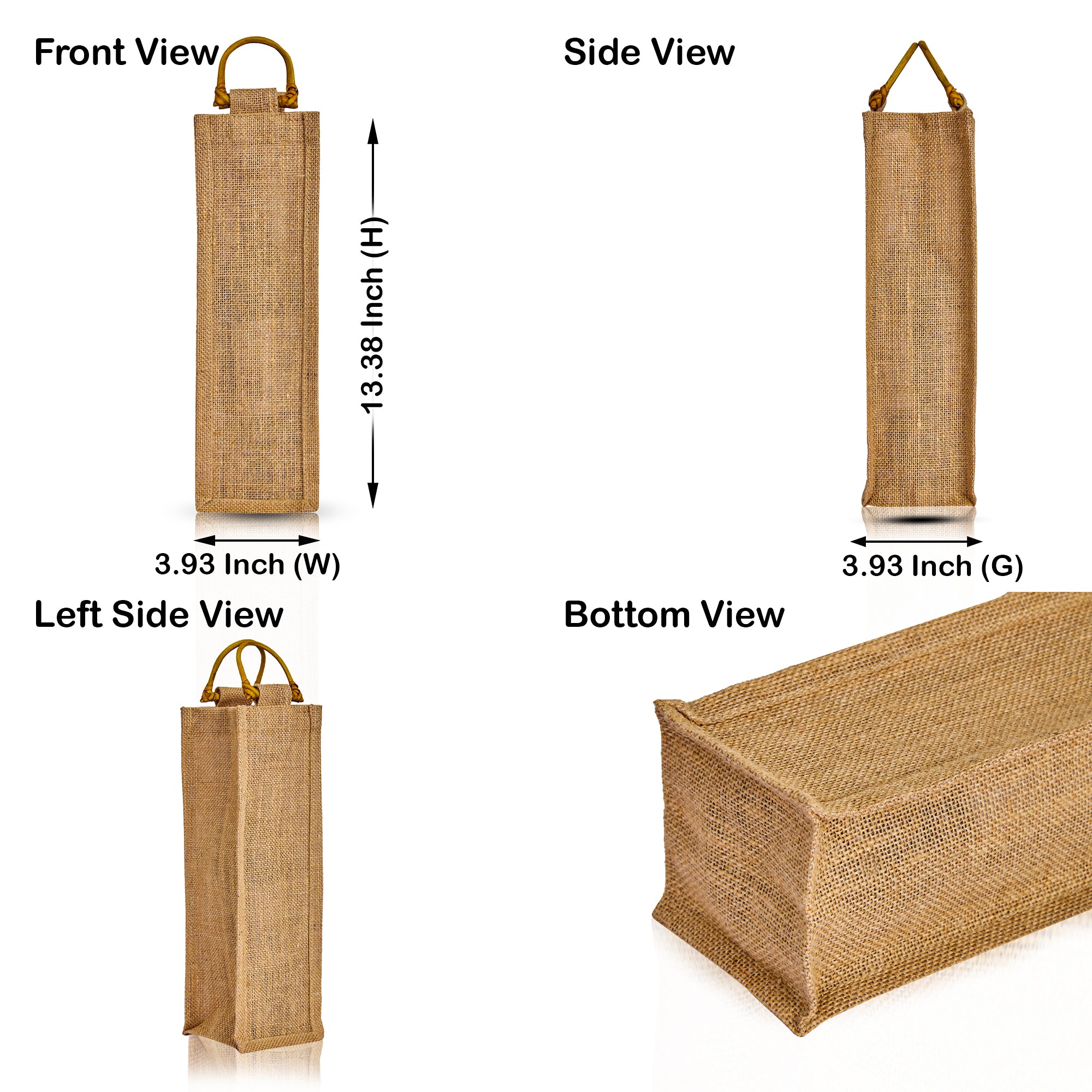 Reusable Jute Wine Bottle Gift Bags s – Ideal for Wine Gifts, Christmas, New Year, Wedding, Parties Favour, Gifting (Packs of 12)