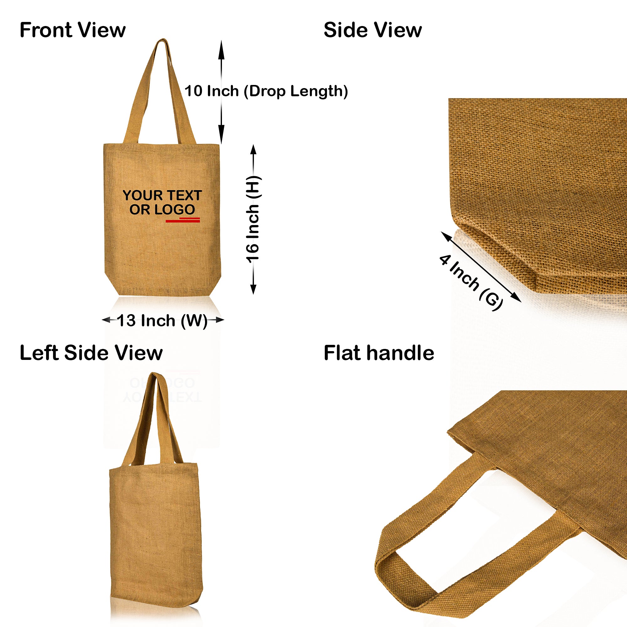 Burlap Jute Tote Bags – Reusable Gift Bags for Women, Bridesmaids, Weddings, Grocery, Shopping & Travel (Packs of 12)