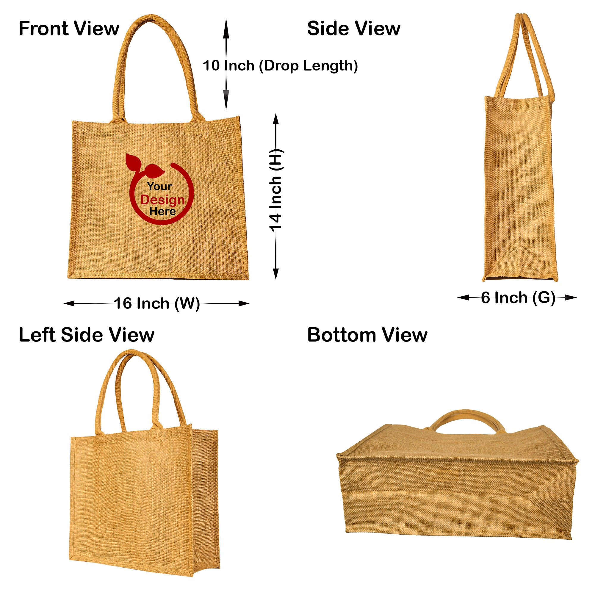 Reusable Jute Tote Bags – Eco-Friendly Burlap Bags for Shopping, Gifting, Weddings, DIY Crafts, and Daily Use (Set of 12)