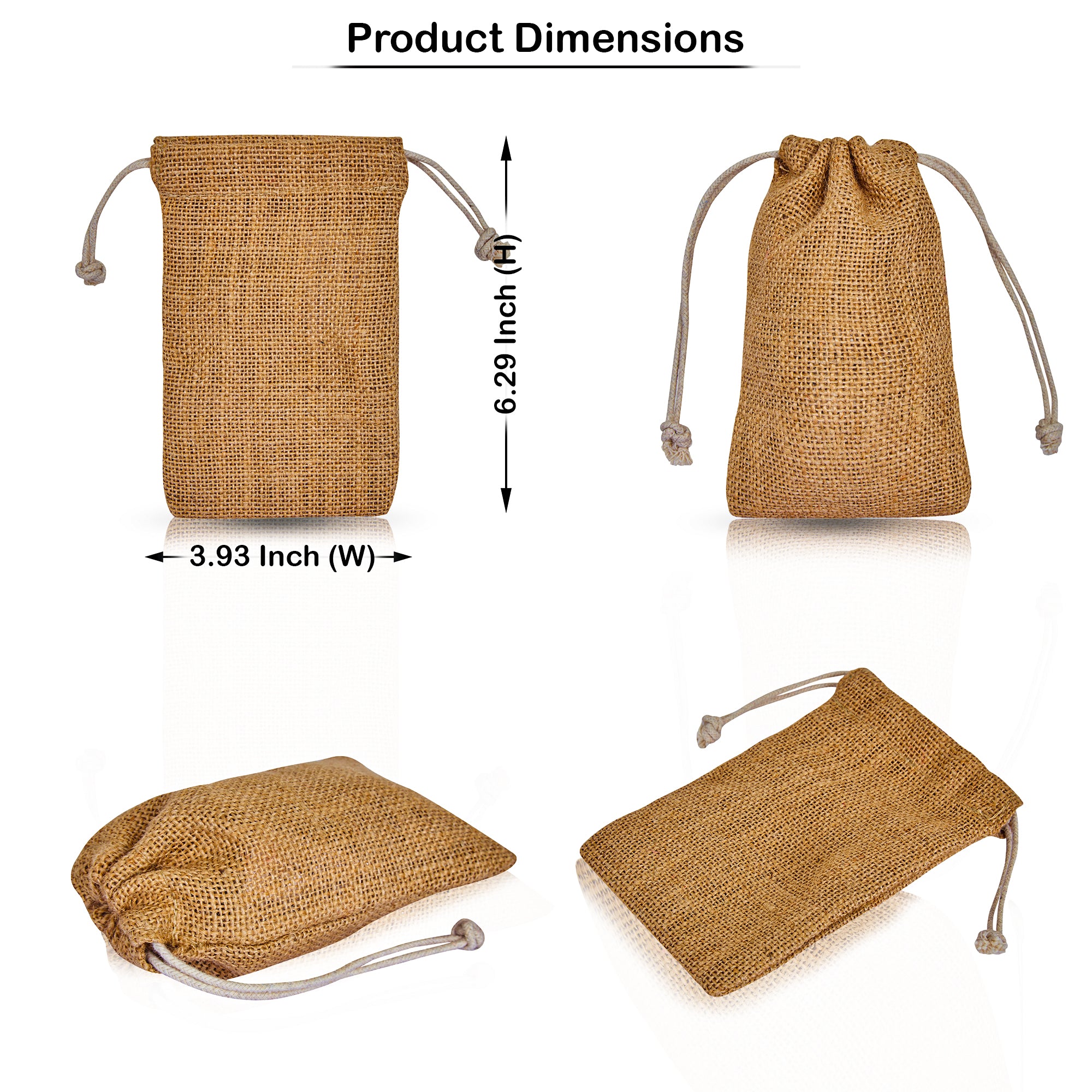 Small Burlap Gift Bags with Drawstring – Jute Pouches for Weddings, Birthdays, Christmas, New Year, Thanks Giving (12 PCS)