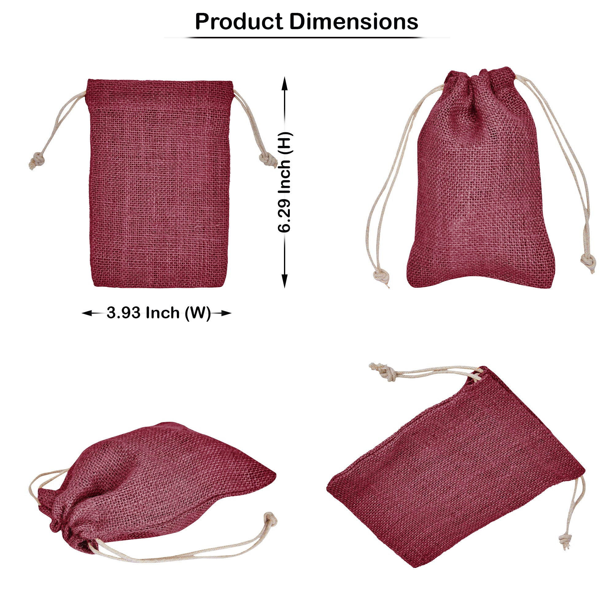 Coloured Burlap Gift Bags – Reusable Jute Drawstring Pouches for Weddings, Birthdays, Christmas, New Year, Thanks Giving (8 PCS)