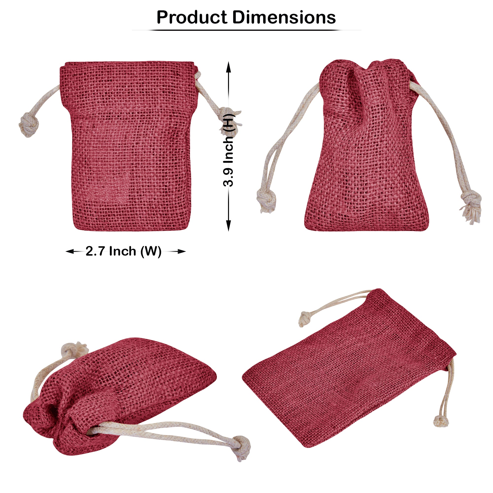 Coloured Burlap Drawstring Bags – Small Jute Pouches for Wedding, New Year, Birthday Weddings & Christmas Gifts (8 PCS)