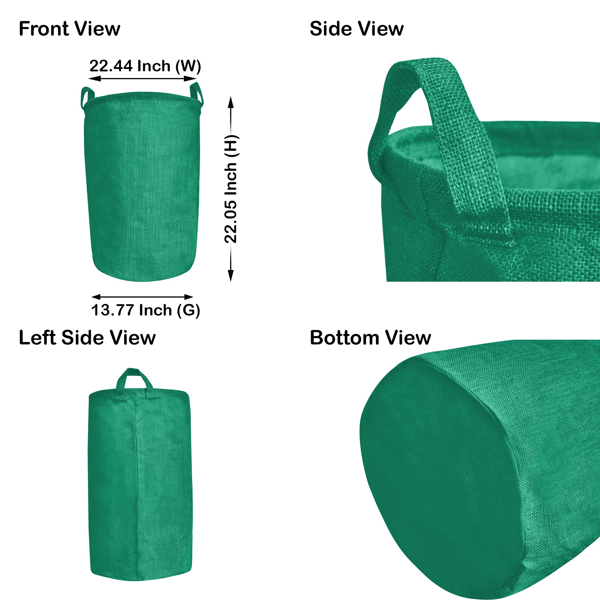 Jute Storage Bags – Laundry Storage Basket with Handles for Living Room, Bedroom – Clothes & Household Storage (Packs of 4)