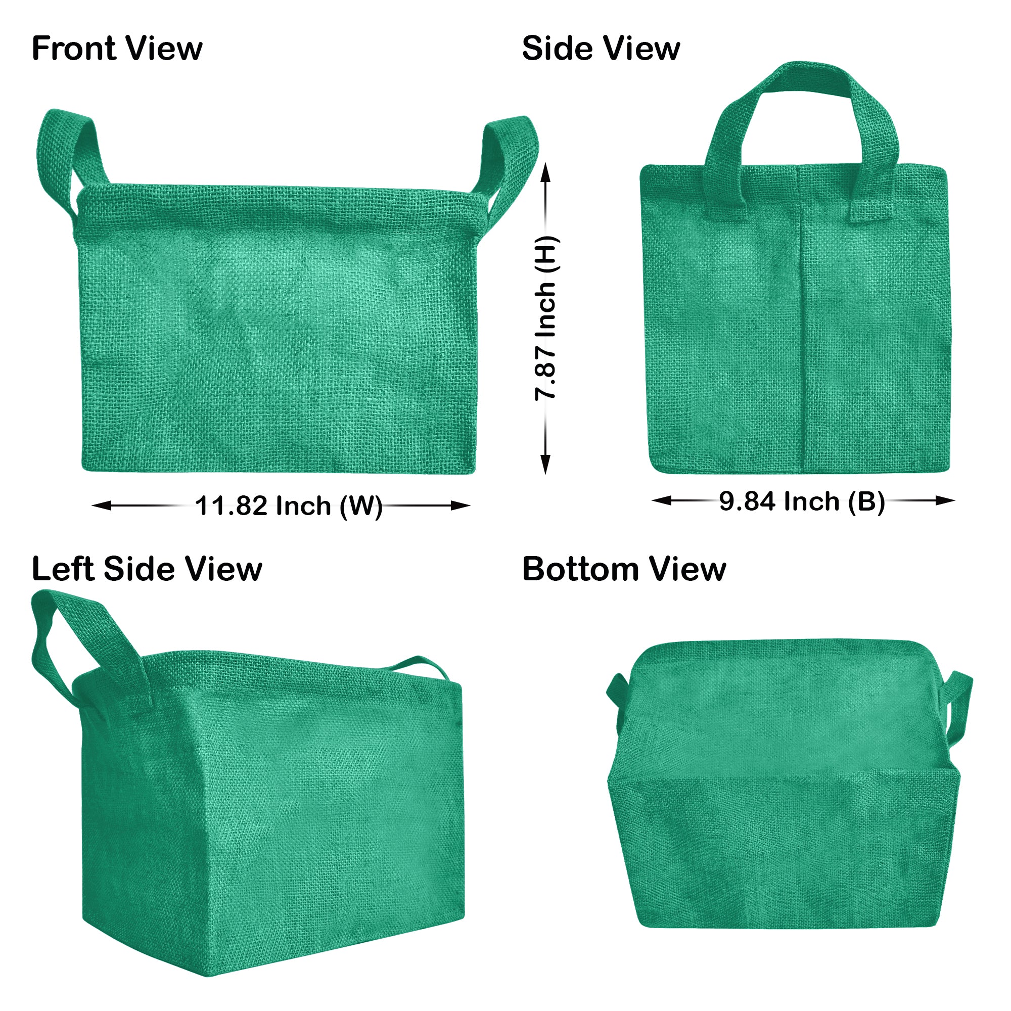 Coloured Collapsible Jute Baskets – Laundry Basket Storage with Handles for Living Room, Bedroom – Small Clothes & Toys (Set of 4)