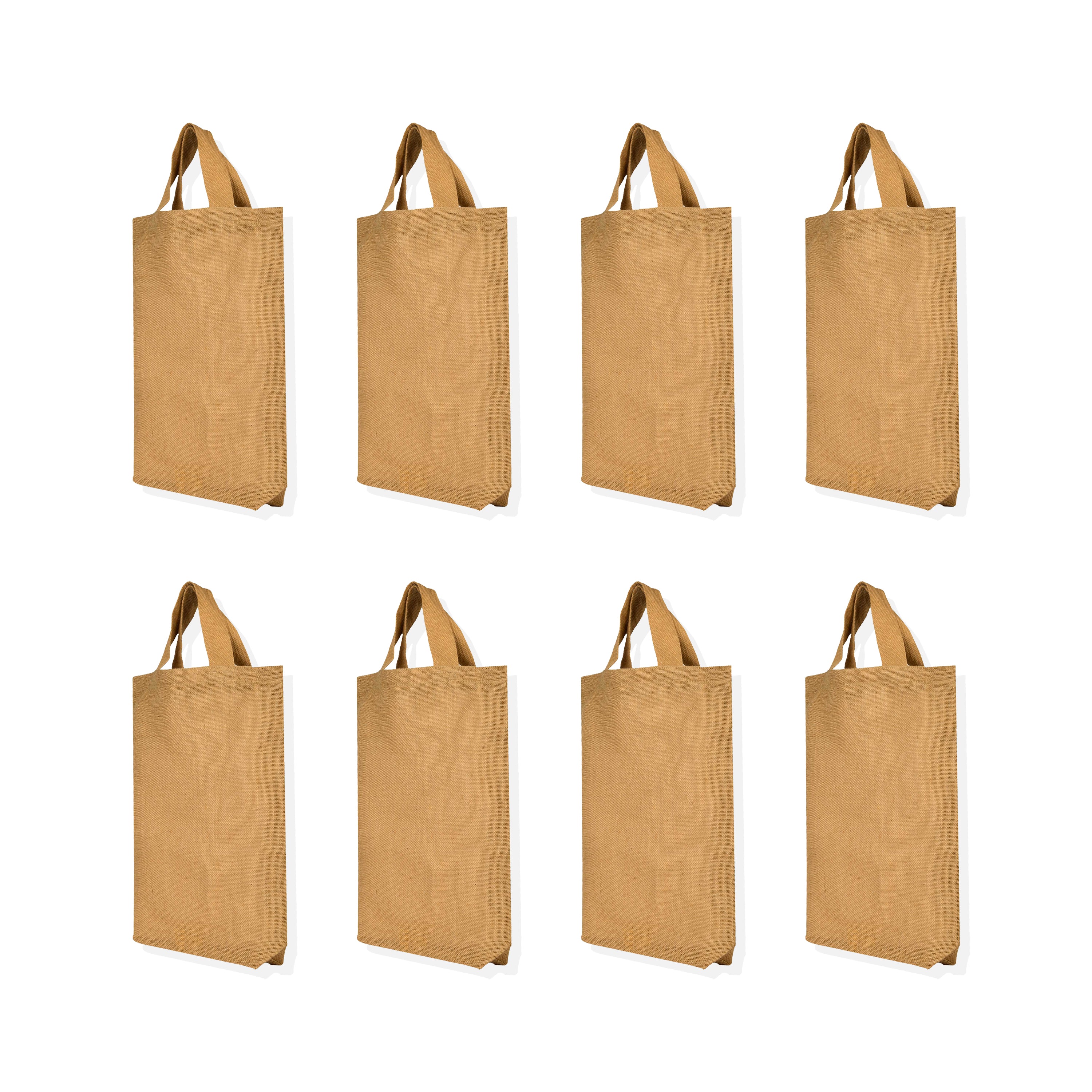 Burlap Jute Tote Bags – Reusable Gift Bags for Women, Bridesmaids, Weddings, and Grocery Shopping (Packs of 8)