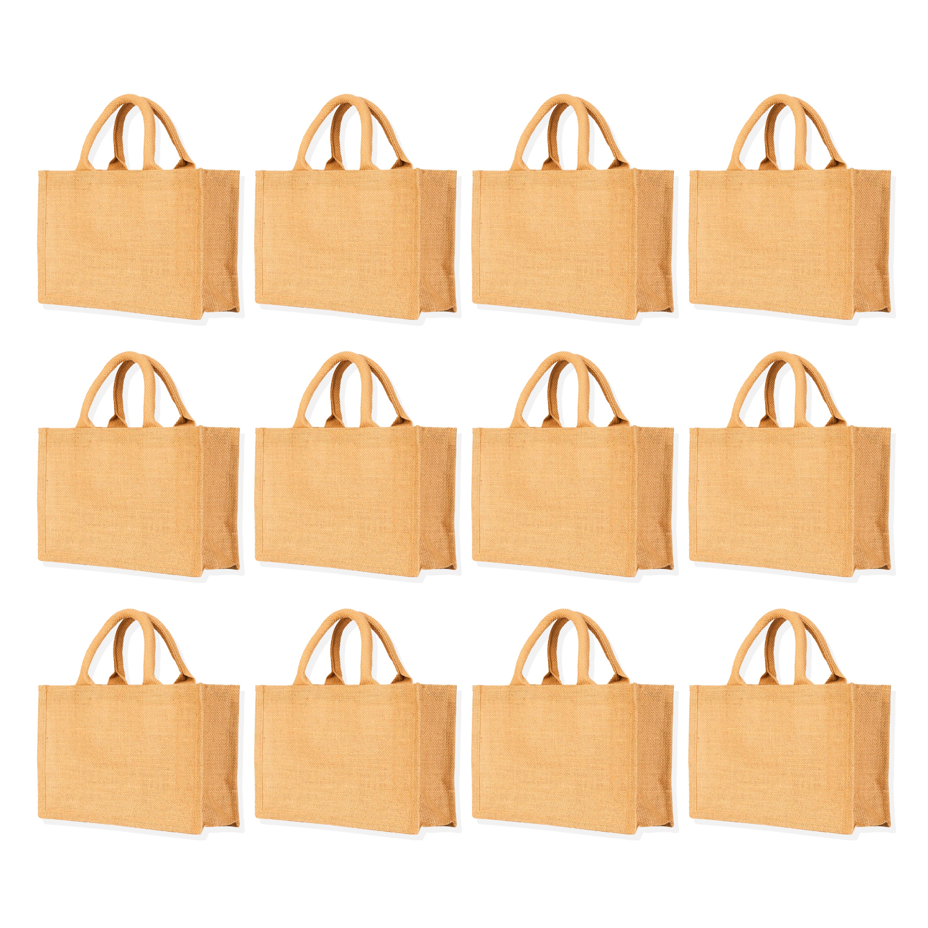 Reusable Jute Tote Bags– Perfect for Shopping, Groceries, Bridesmaids, DIY, Weddings, Beach Trips & More (Packs of 12)