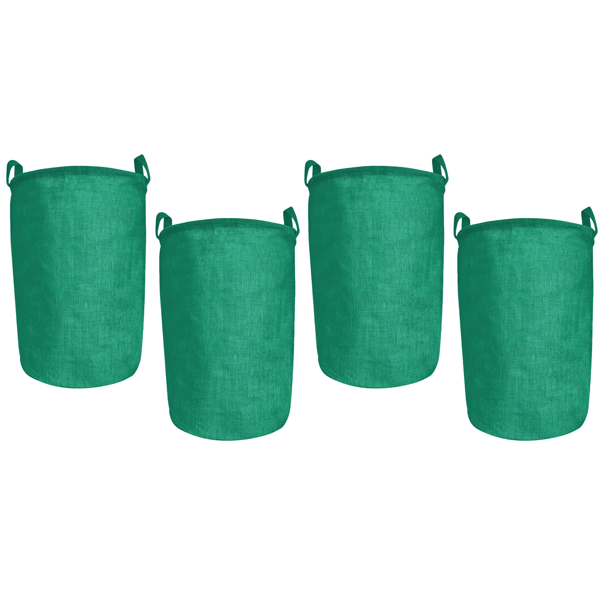 Jute Storage Bags – Laundry Storage Basket with Handles for Living Room, Bedroom – Clothes & Household Storage (Packs of 4)