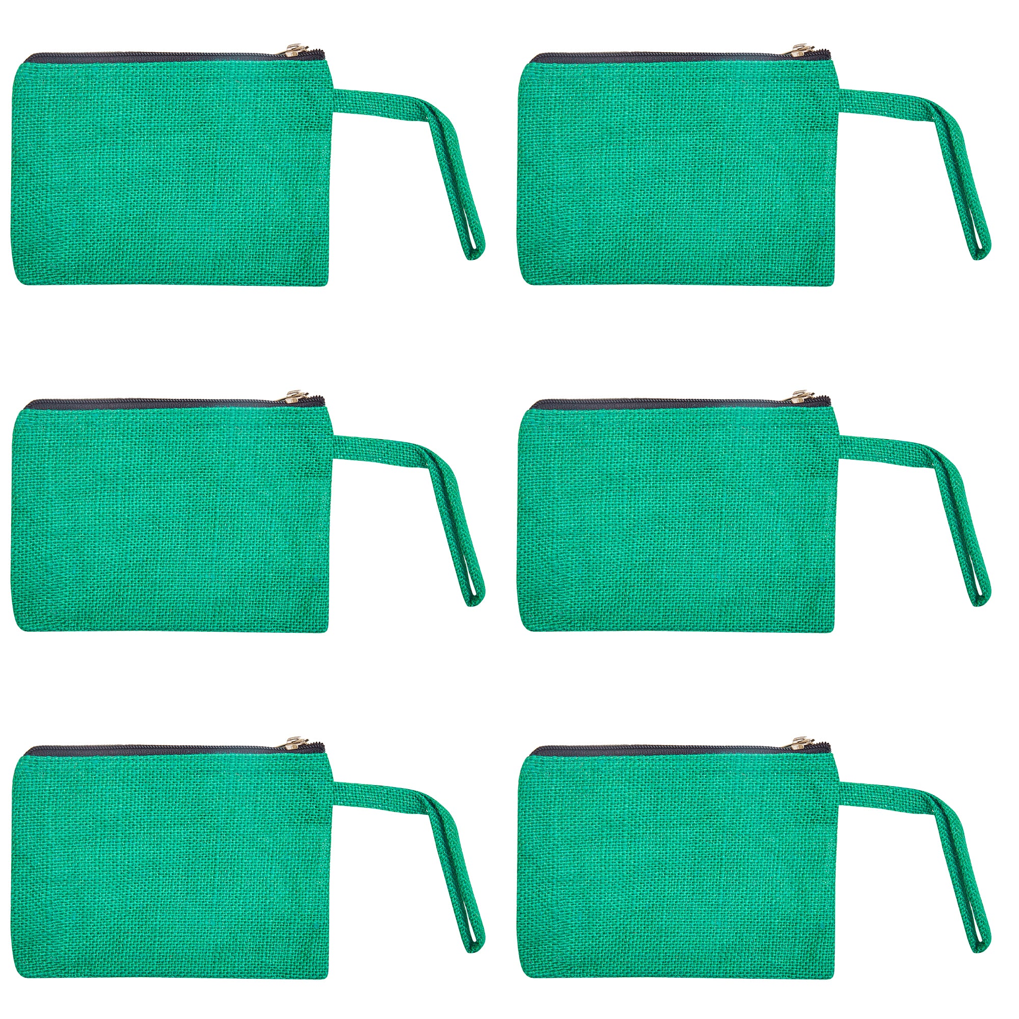 Jute Makeup Bags – Women’s Burlap Cosmetic & Coin Pouches, Ideal for Bridesmaid Gifts (Set of 6)