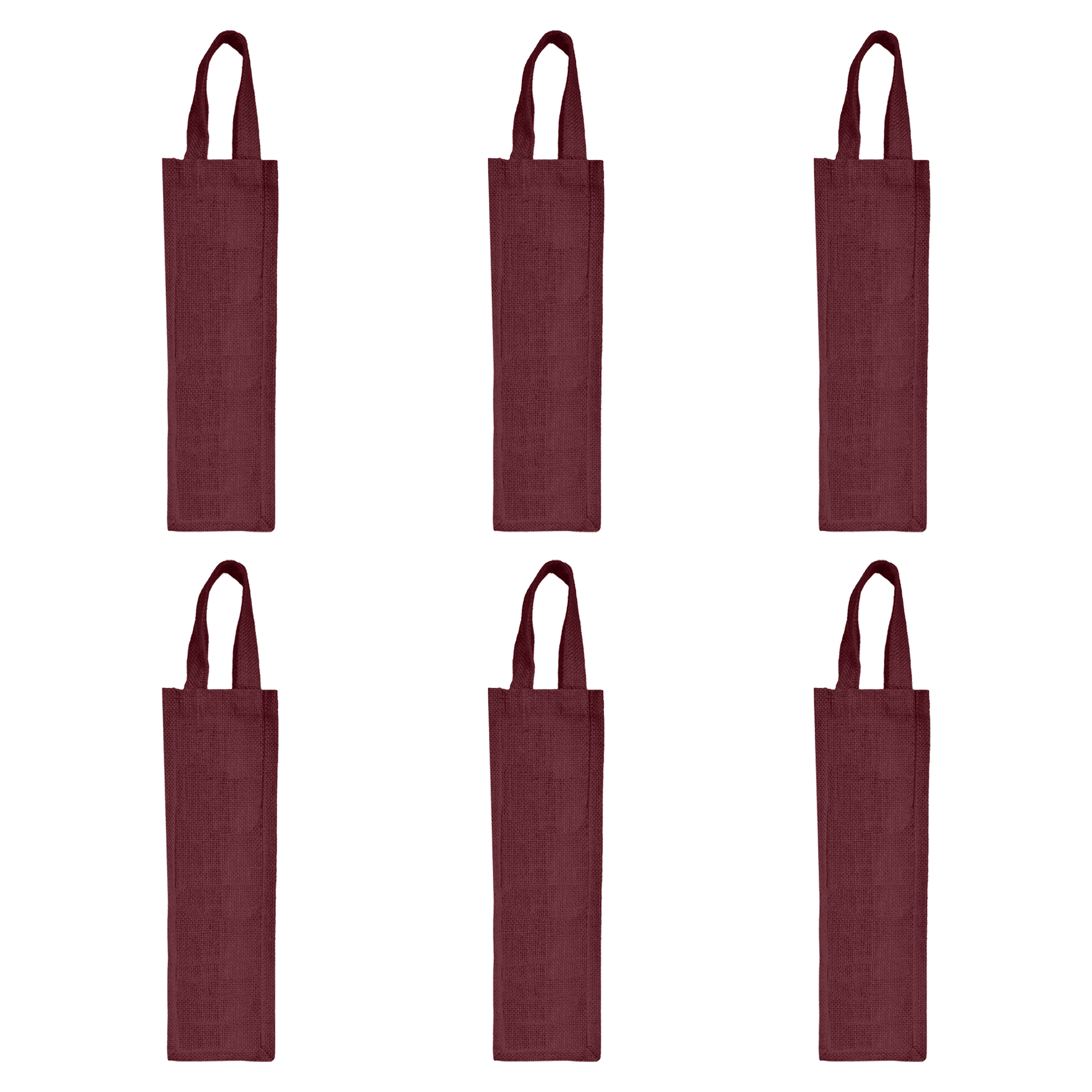 Coloured Jute Wine Gift Bags – Reusable Bottle Bags with Handles, New Year, Christmas Weddings, Parties (Packs of 6)