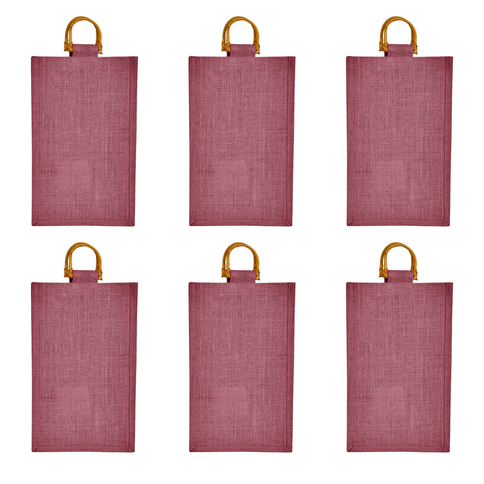 Coloured Jute Wine Burlap Gift Bags – Reusable 2-Bottle Totes, Gifting, Weddings, Parties & Holidays (Packs of 6)