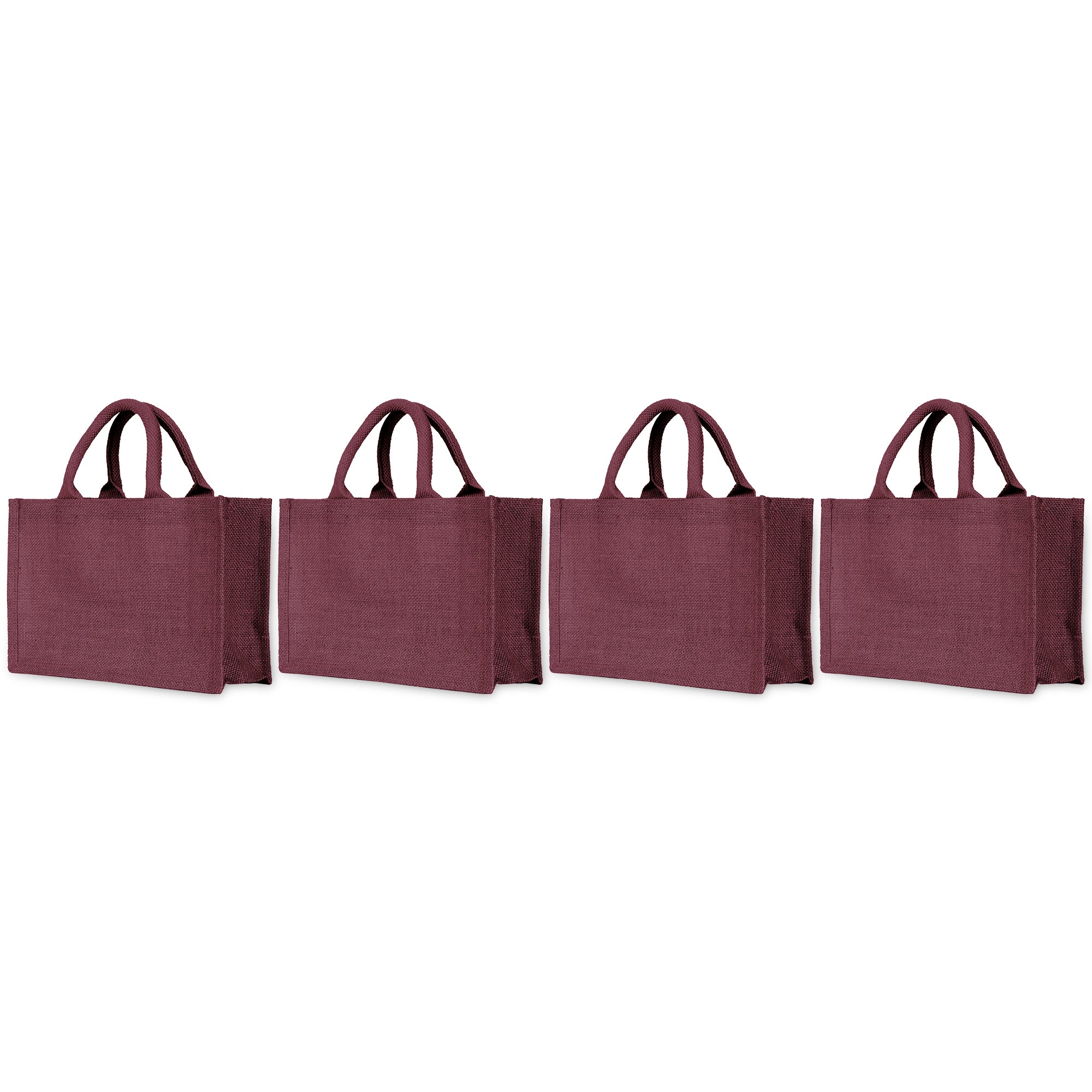 Colorful Jute Tote Bags – Burlap Shopping Totes for Promotions, Holidays, Weddings, Travel & Everyday Use (Set of 4)