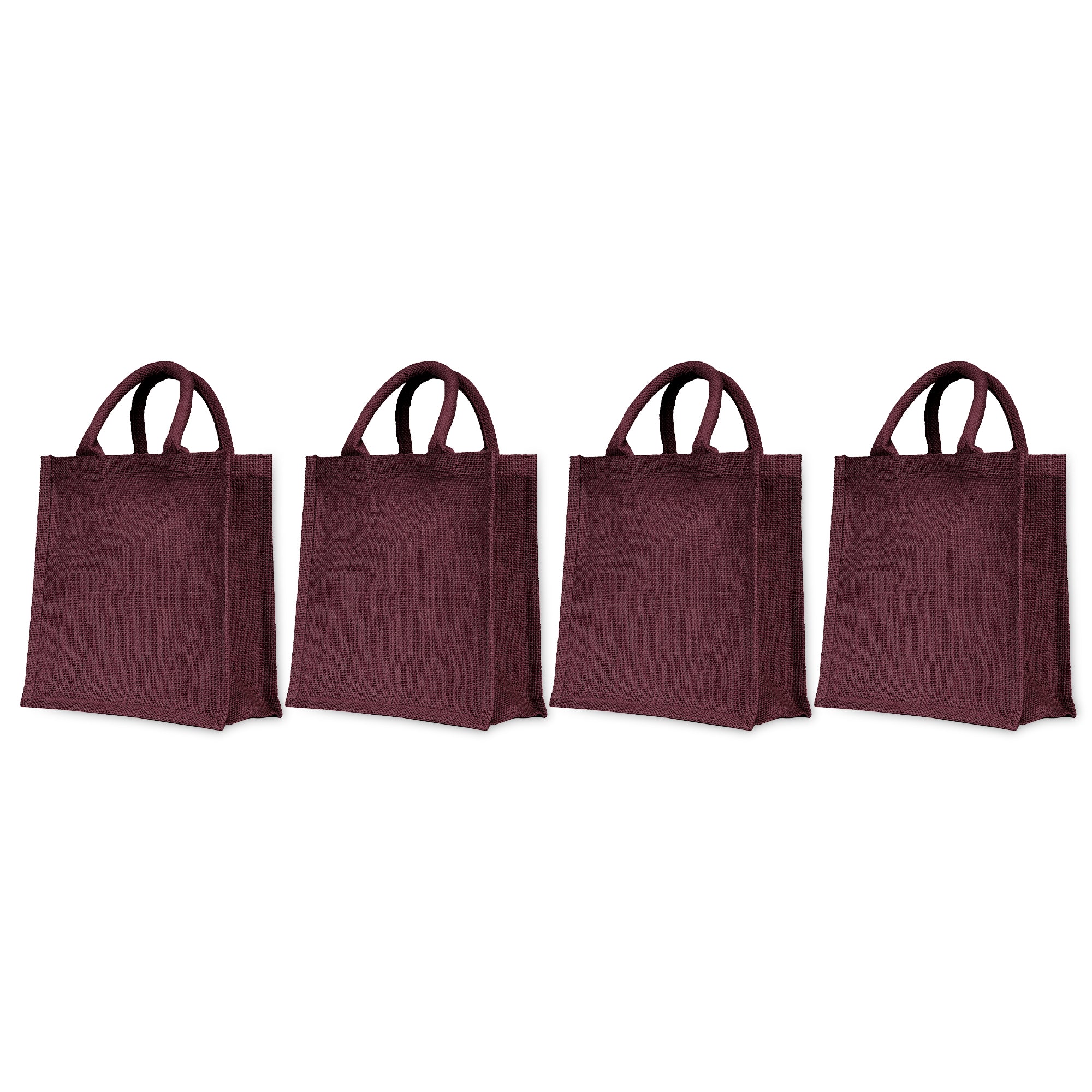 Eco-Friendly Jute Bags – Reusable Burlap Totes for Beach, Grocery, Gifts, Party Favors & Daily Use (Packs of 4)