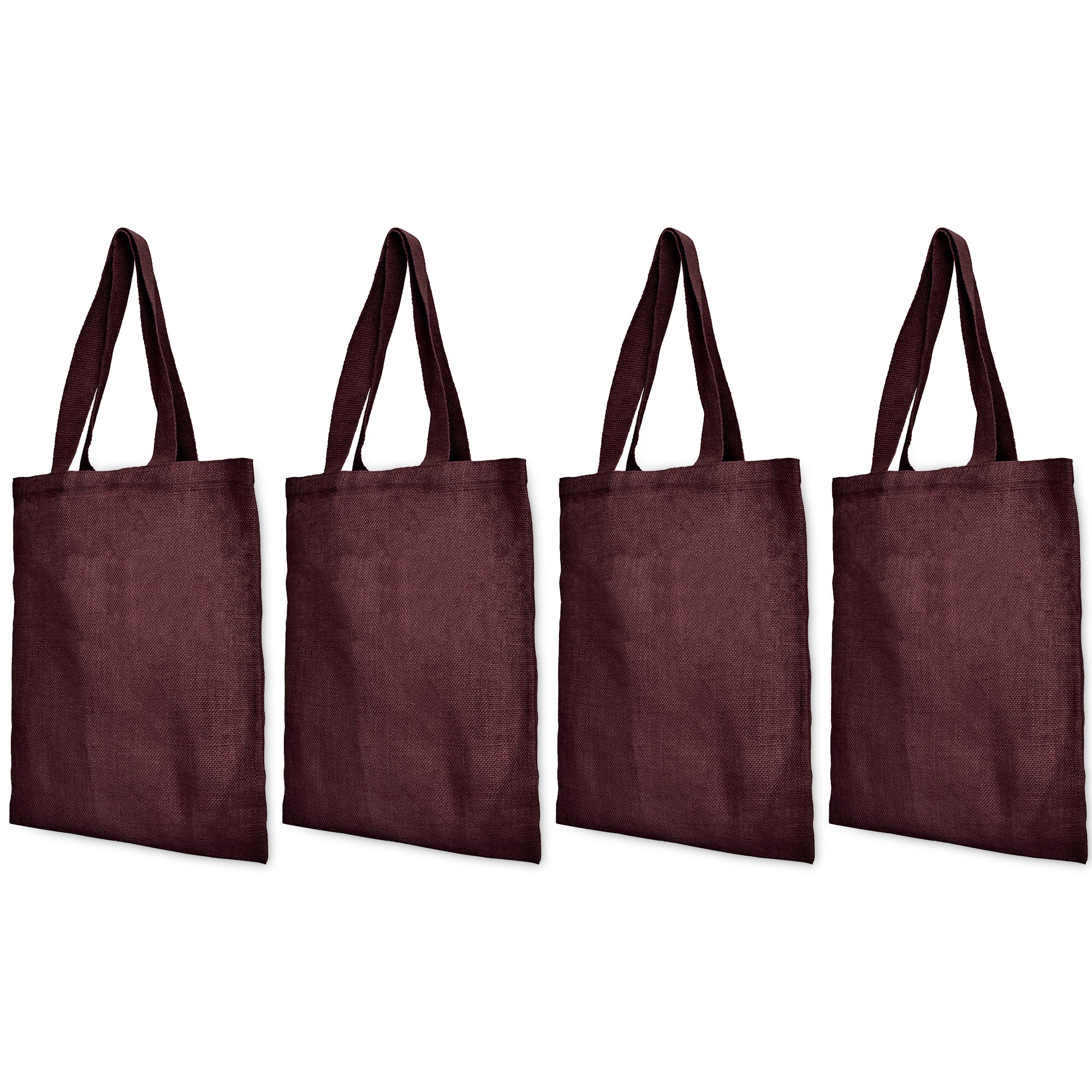 Jute Burlap Bags – Red, Pink, Green & Orange – Reusable for Gifts, Beach, Weddings & Shopping (Set of 4)