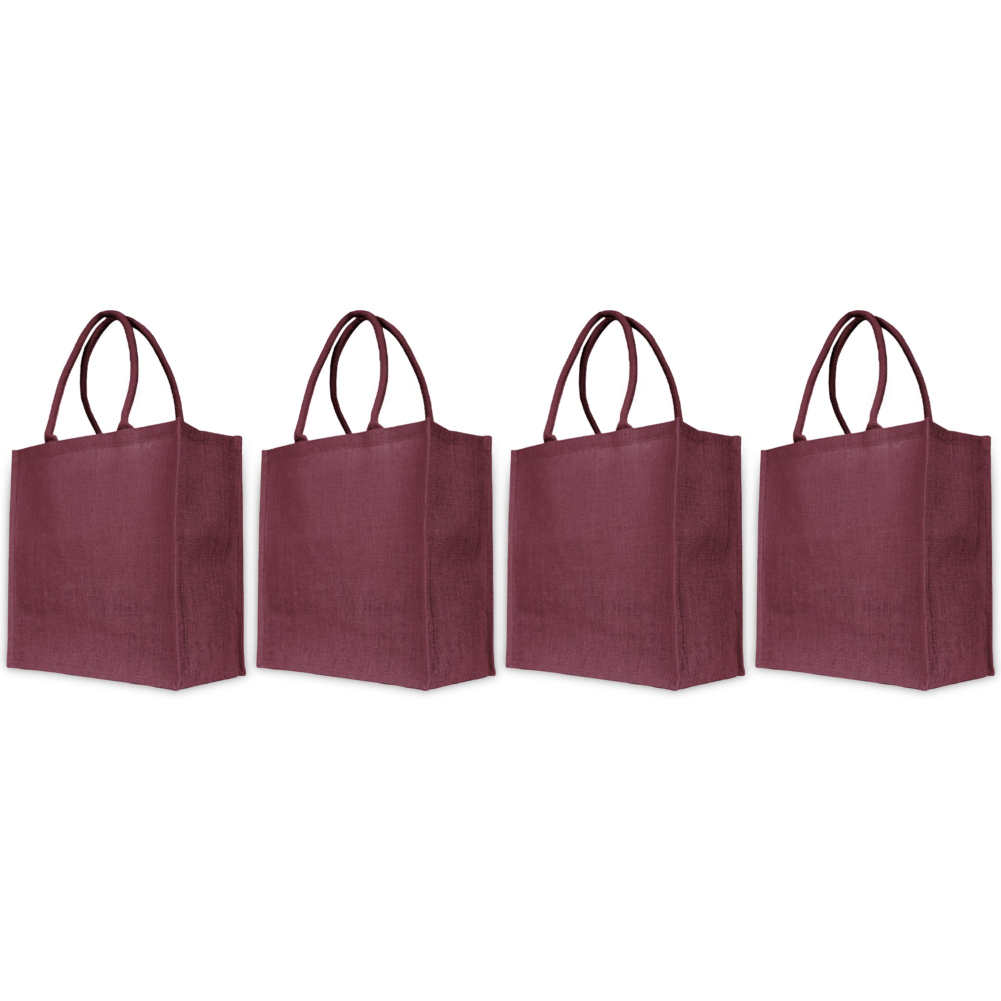 Jute Shopping Bags - Coloured Burlap Totes, Reusable for Gifting, Promotions & Daily Use (Packs of 8)