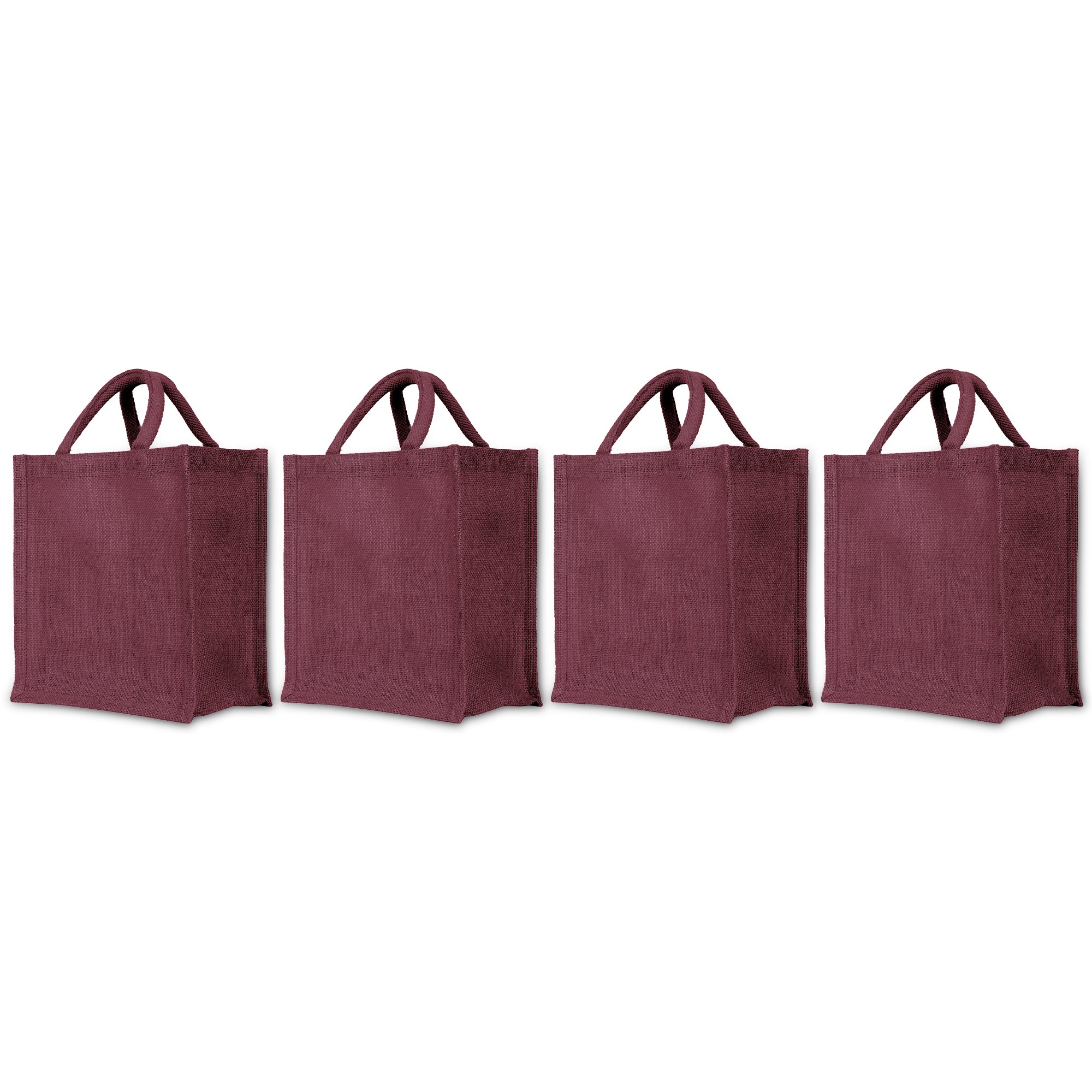 Colorful Jute Tote Bags – Reusable Burlap Gift Bags for Shopping, Kitchen, Grocery, Women & Weddings (Set of 4)