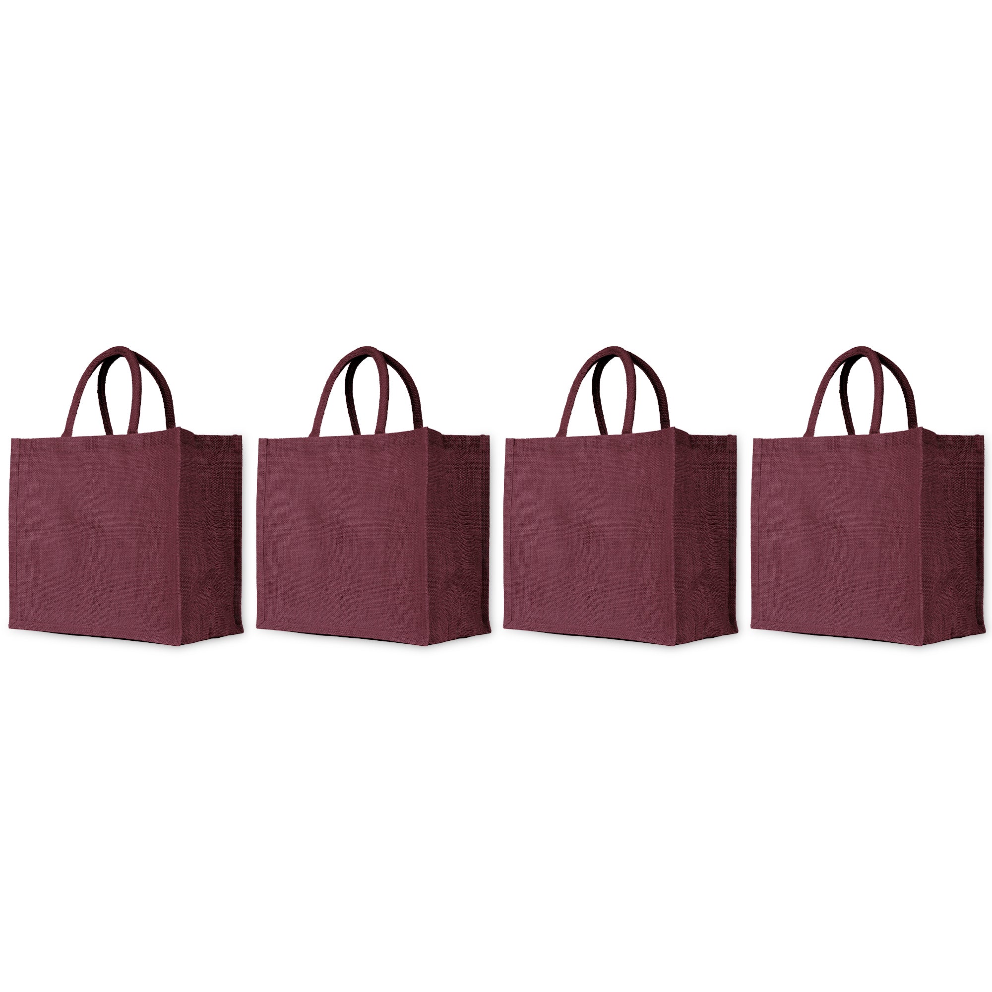 Reusable Jute Bags – Coloured Shopping, Weddings, Beach, DIY, Promotional, Gifting Bag (Set of 4)