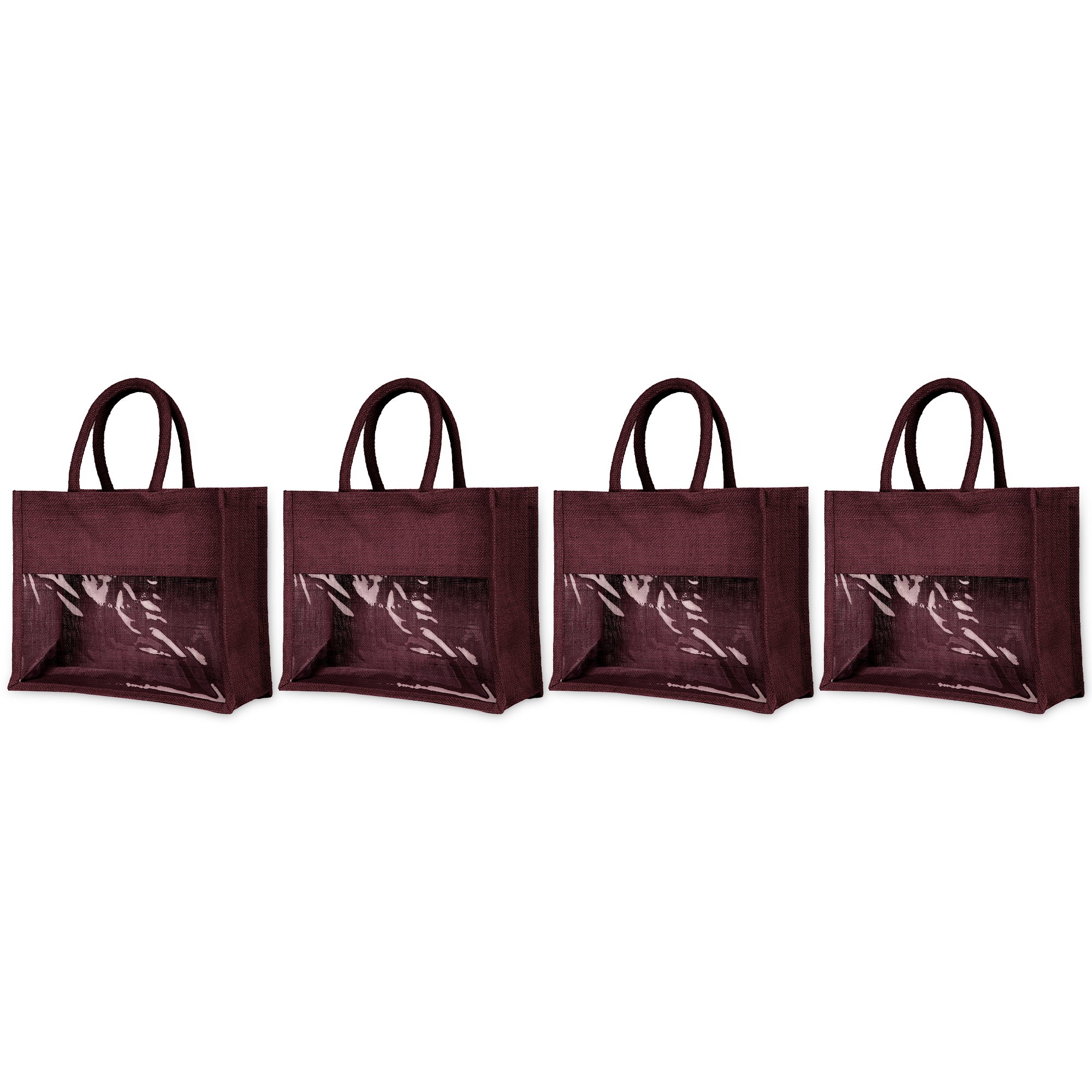 Colorful Jute Tote Bags – Reusable Burlap Totes for Holidays, Travel, Shopping, Weddings & Everyday Use (Set of 4)