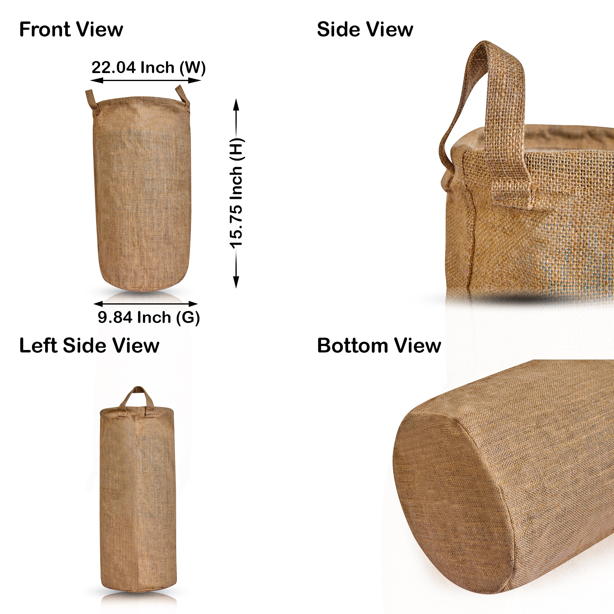 Jute Storage Baskets – Laundry  Storage Basket with Handles for Living Room, Bedroom – Multi-Purpose Organizer for Clothes, Toys (Packs of 8)