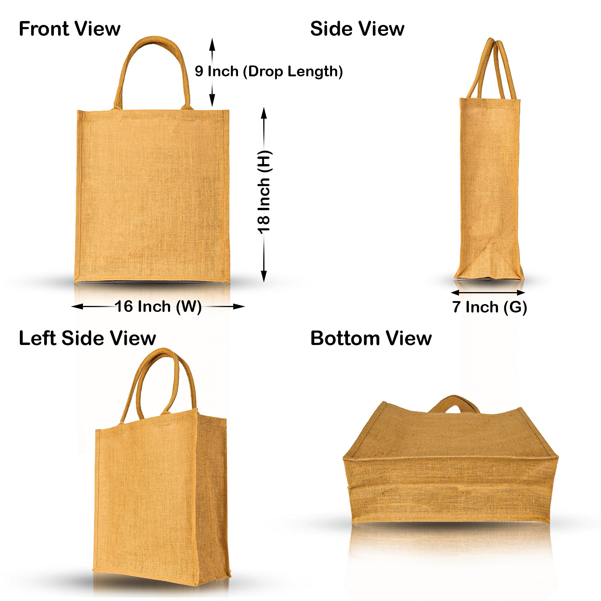 Tote Bags Reusable Jute Tote Beach Bags- Bridesmaid, Shopping Bag, Trip, Wedding Party Burlap Gift Bag (Packs of 8)