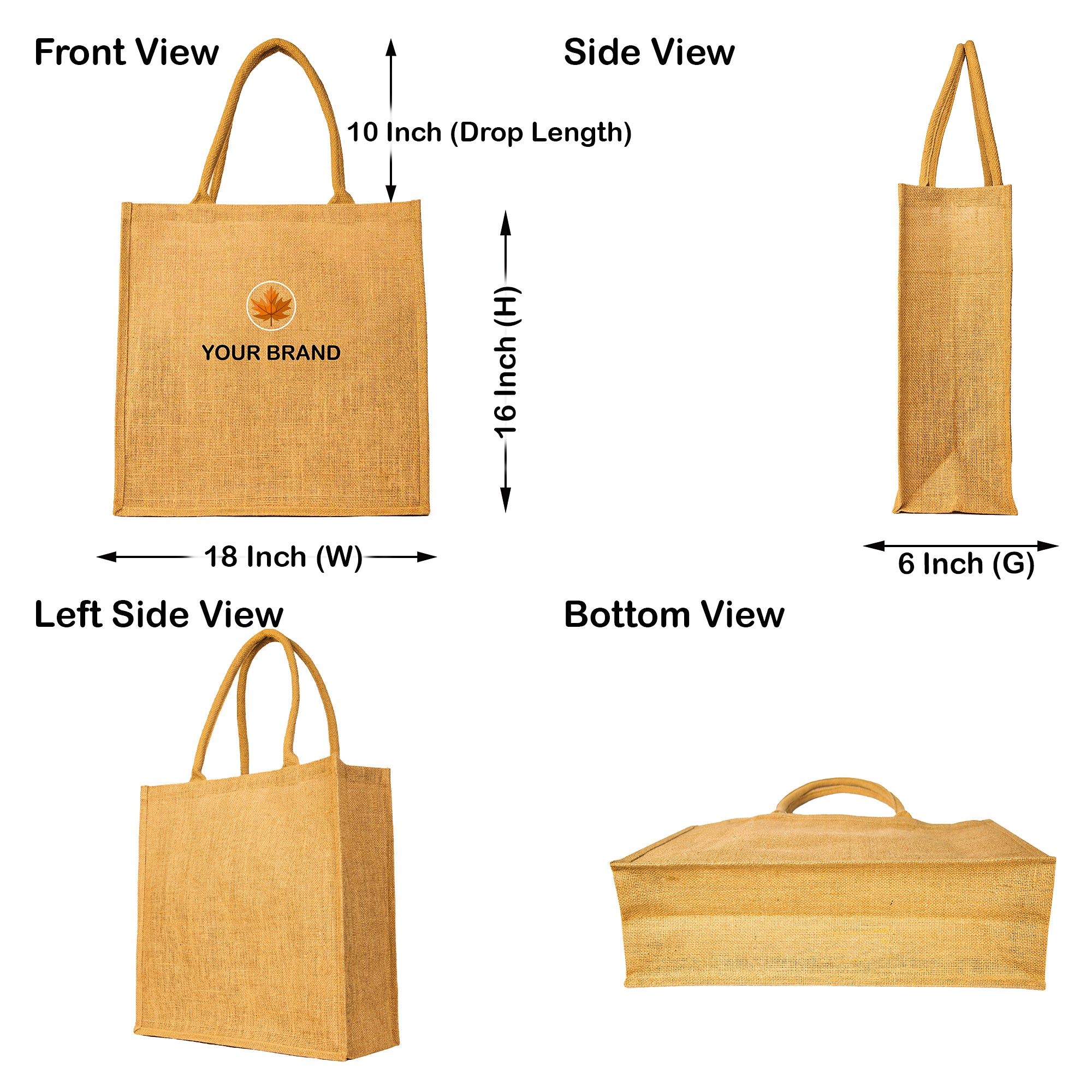 Set of 12 Jute Tote Bags – Reusable Burlap Shopping, Travel, Holidays, Weddings & Daily Use, Bridesmaid & Travel Gift Bags