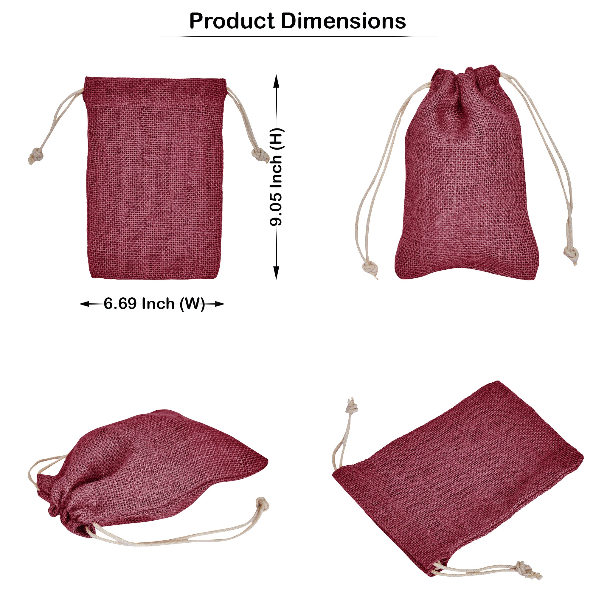 Coloured  Burlap Gift Bags Jute Drawstring Pouches for Weddings, Christmas, New Year, Parties, and Birthday Gifts (8-Pack )