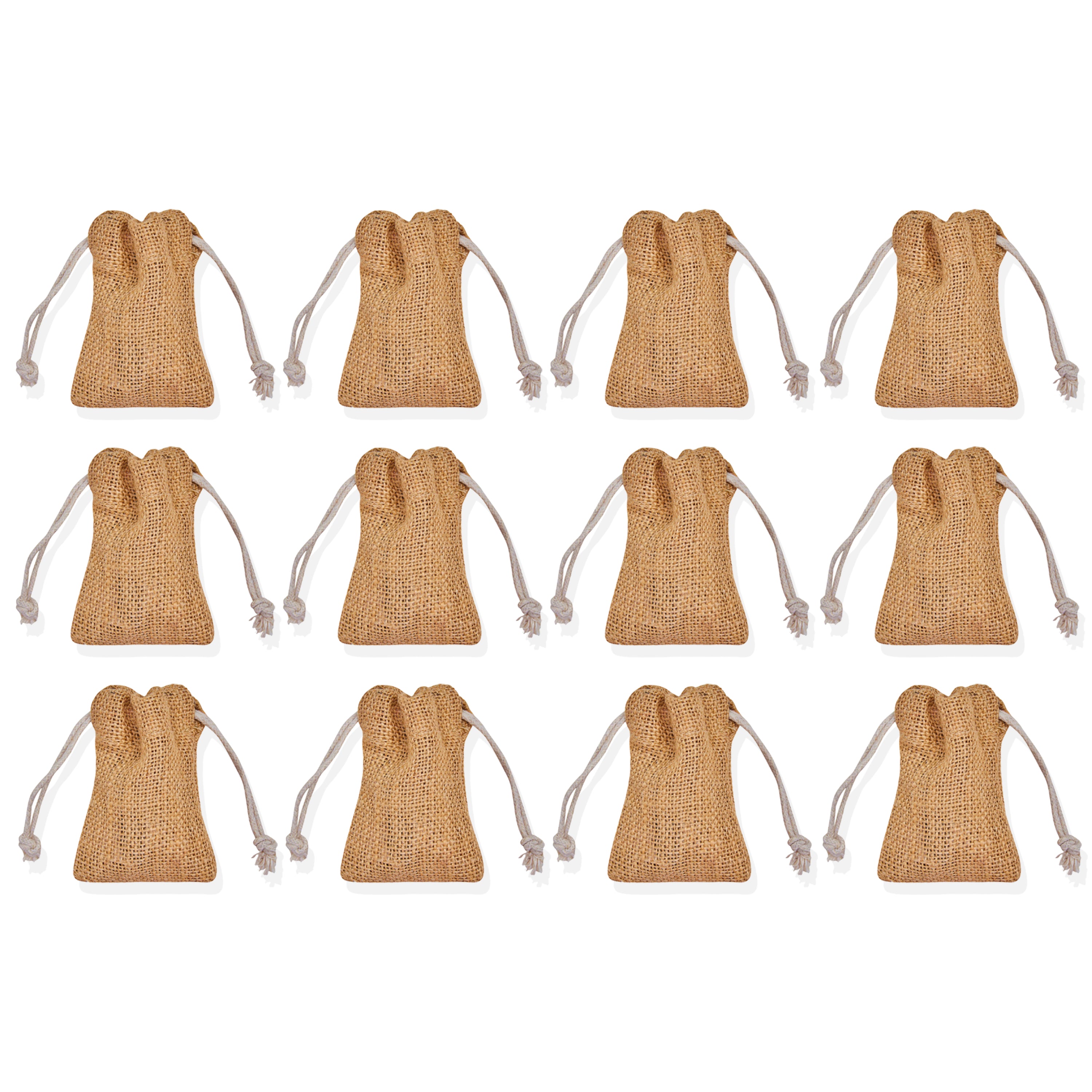 Burlap Drawstring Bags – Rustic Jute Gift Sacks for Jewelry, Weddings, Birthdays, Christmas, Party Favours (12 PCS)
