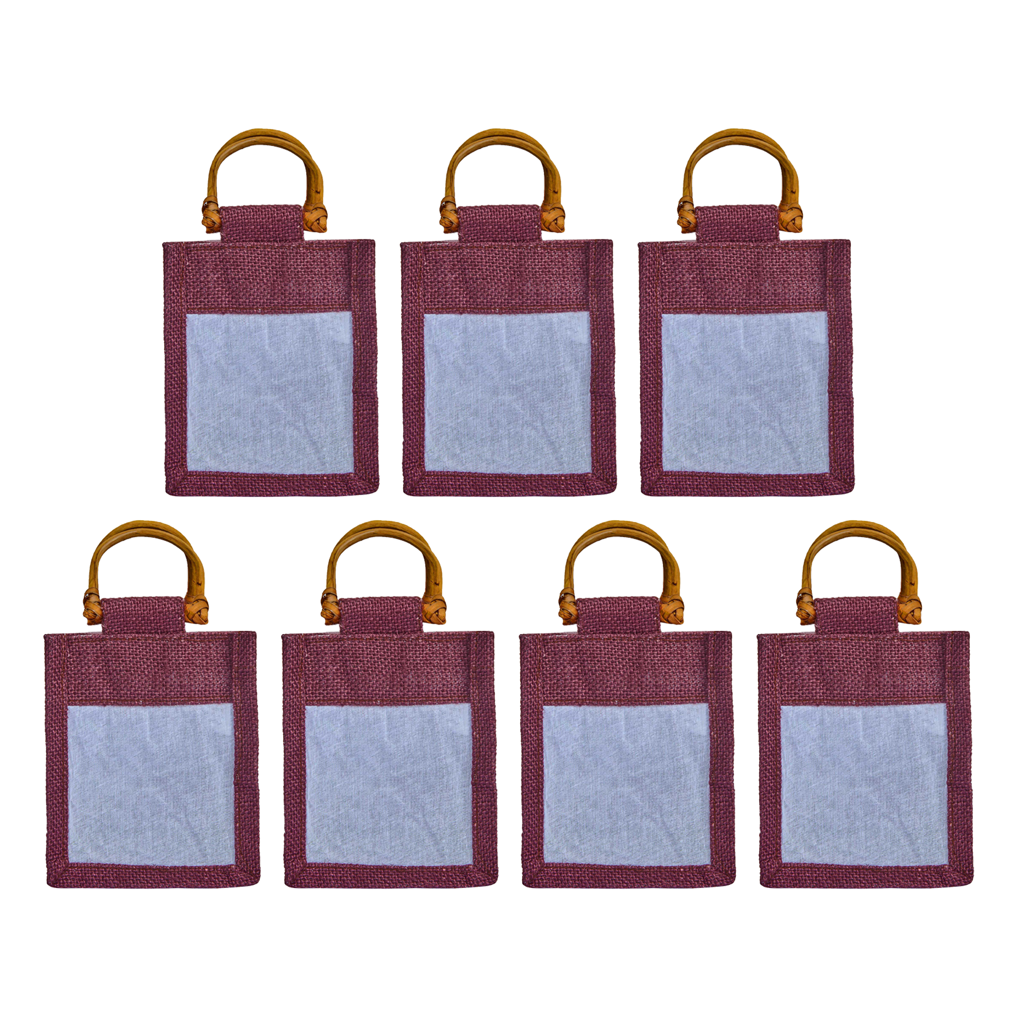 Colored Burlap Gift Bags Jute Pouches, Perfect for Christmas, New Year, Thanks Giving (7-Pack )