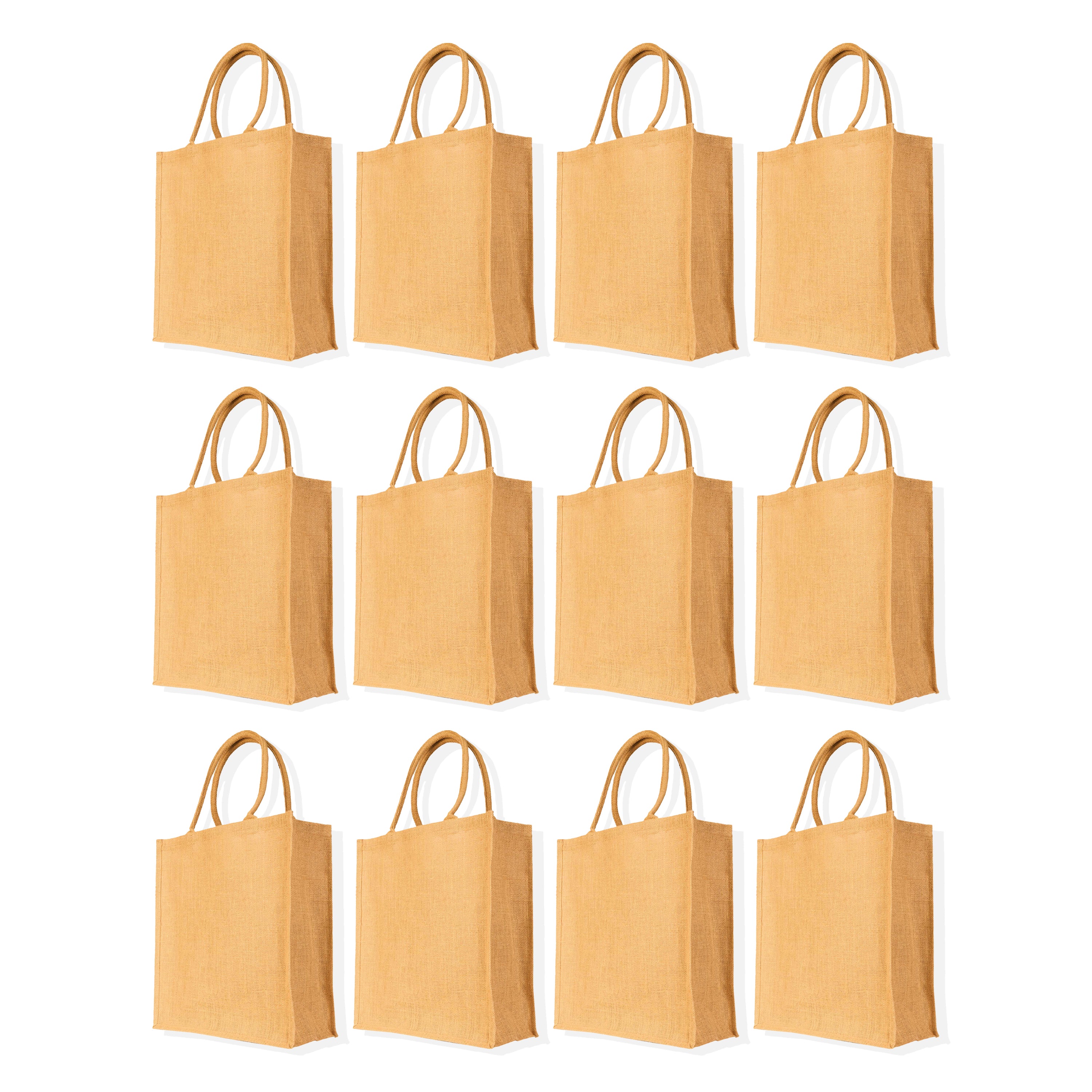 Eco-Friendly Jute Bags – Reusable Burlap Totes for Beach, Grocery, Gifts, Party Favors & Everyday Use (Packs of 12)