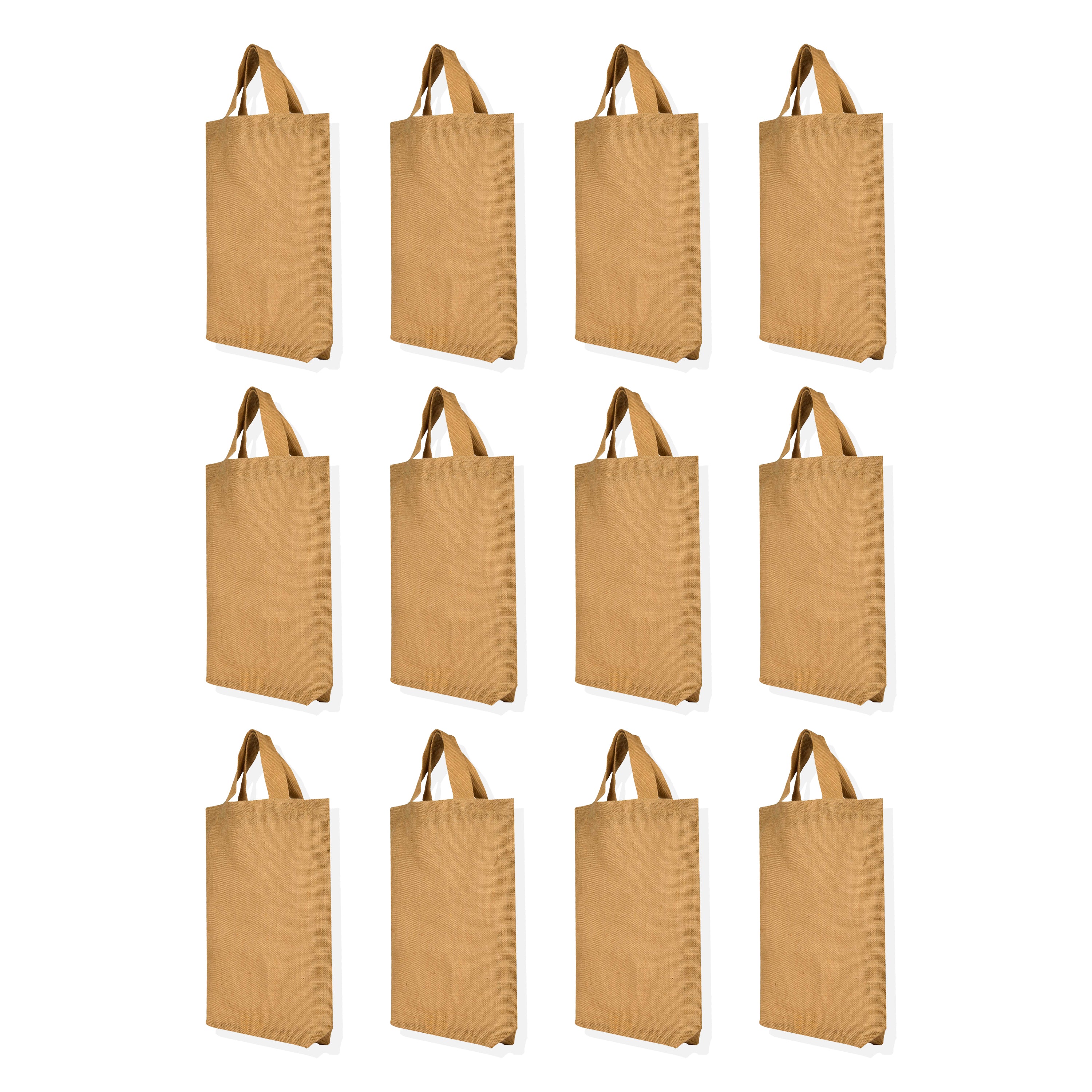 Burlap Jute Tote Bags – Reusable Gift Bags for Women, Bridesmaids, Weddings & Grocery Shopping (Packs of 12)